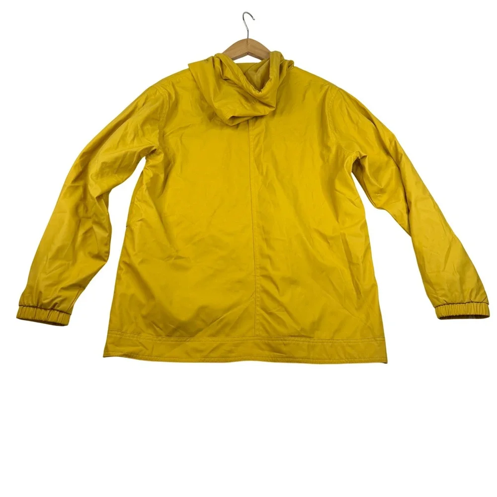 Weatherproof Vintage Yellow Hooded Rain Jacket Mens Medium Full Zip Windbreaker